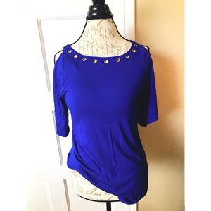 Royal blue cold shoulder tunic 🦋